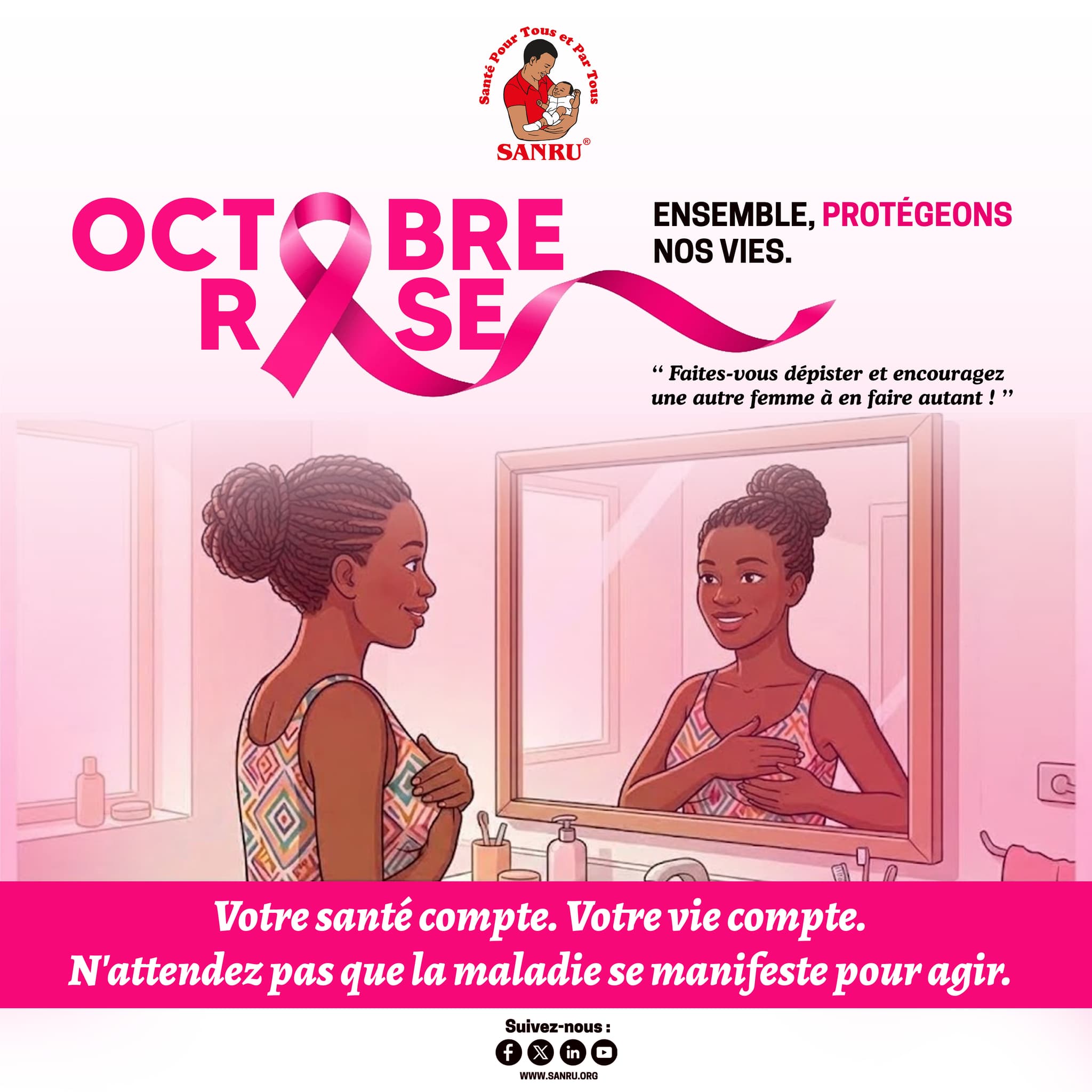 Octobre Rose 2026 : SANRU appelle à agir tôt contre le cancer du sein